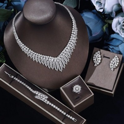 African Fashion 4-Piece Bridal Jewelry Set - Women's Wedding Party Accessories