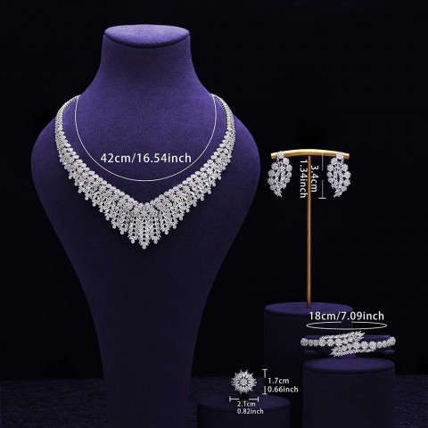 African Fashion 4-Piece Bridal Jewelry Set - Women's Wedding Party Accessories