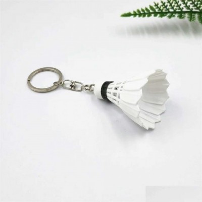 Creative 3D Mini Badminton Keychain - PVC Shutter Pendant for Men - Sports Collectible