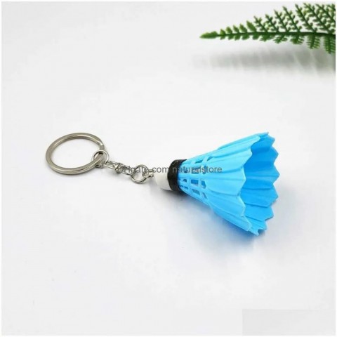Creative 3D Mini Badminton Keychain - PVC Shutter Pendant for Men - Sports Collectible