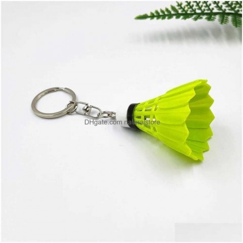 Creative 3D Mini Badminton Keychain - PVC Shutter Pendant for Men - Sports Collectible