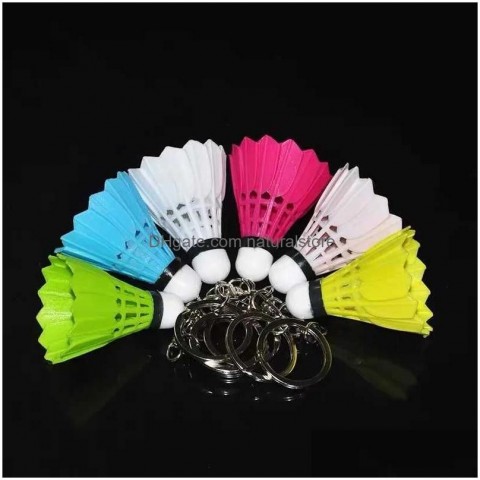 Creative 3D Mini Badminton Keychain - PVC Shutter Pendant for Men - Sports Collectible