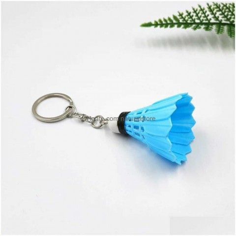 Creative 3D Mini Badminton Keychain - PVC Shutter Pendant for Men - Sports Collectible