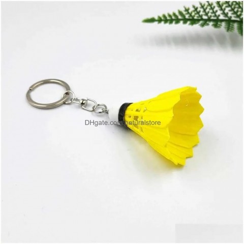 Creative 3D Mini Badminton Keychain - PVC Shutter Pendant for Men - Sports Collectible