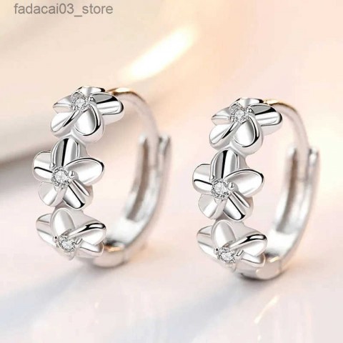 Yeah Stud Earrings for Women, High Quality Sterling Silver with Crystal Zirconia Flowers