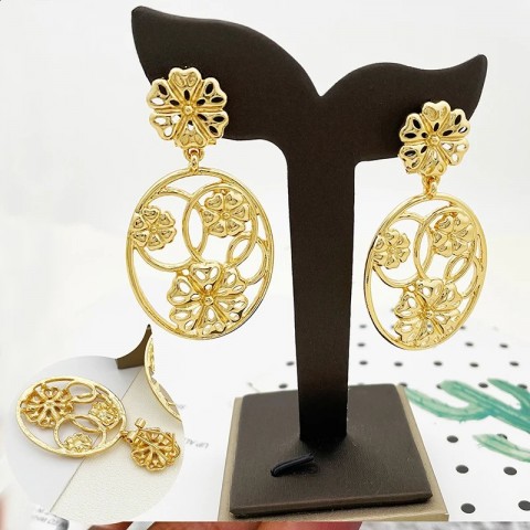 Luxurious Gold Plated Jewelry Set for Elegant Women's Wedding & Prom