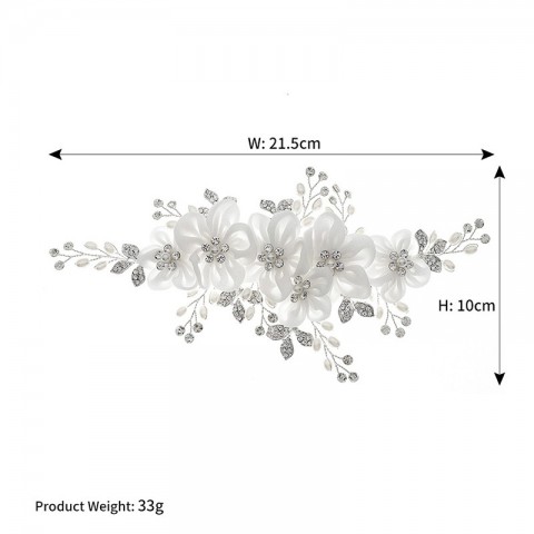 Elegant Handmade Silver Flower Hair Combs for Brides