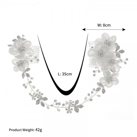 Elegant Handmade Silver Flower Hair Combs for Brides