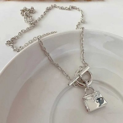 Sam Panda Sterling Silver Bag Buckle Pendant Necklace for Women