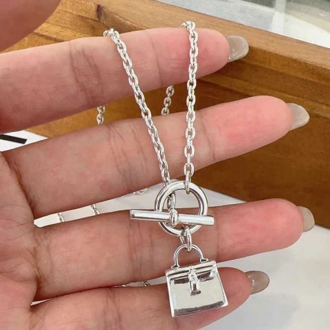 Sam Panda Sterling Silver Bag Buckle Pendant Necklace for Women
