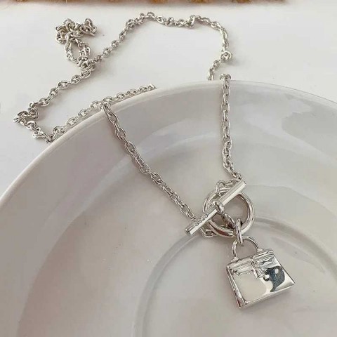 Sam Panda Sterling Silver Bag Buckle Pendant Necklace for Women