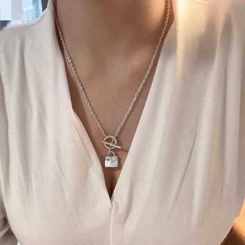 Sam Panda Sterling Silver Bag Buckle Pendant Necklace for Women