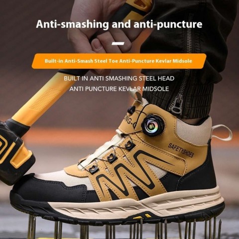 Rotating Button Safety Steel Toe Sneaker for Men - Puncture Proof Work Boot 2e157