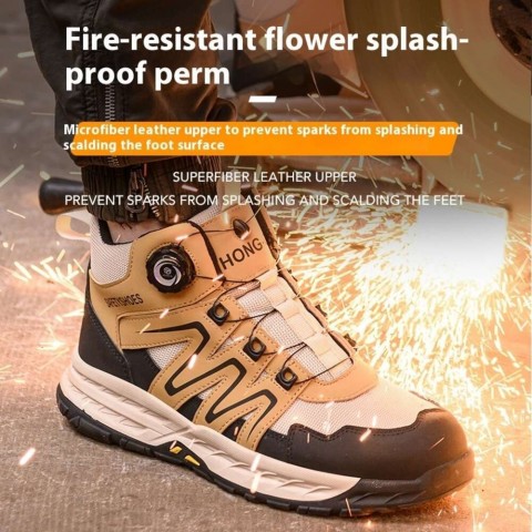 Rotating Button Safety Steel Toe Sneaker for Men - Puncture Proof Work Boot 2e157