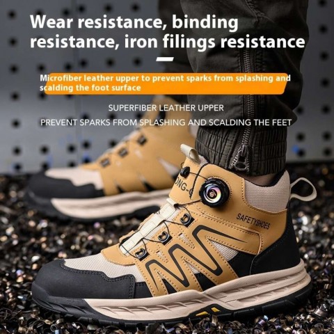 Rotating Button Safety Steel Toe Sneaker for Men - Puncture Proof Work Boot 2e157