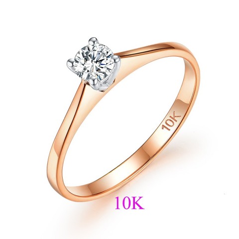 Kuololit Solitaire Moissanite Ring for Women, 10K Rose Gold, Bohemian Style Promise Gift