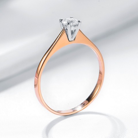 Kuololit Solitaire Moissanite Ring for Women, 10K Rose Gold, Bohemian Style Promise Gift