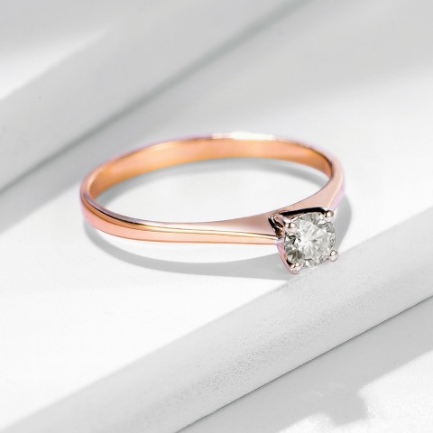 Kuololit Solitaire Moissanite Ring for Women, 10K Rose Gold, Bohemian Style Promise Gift