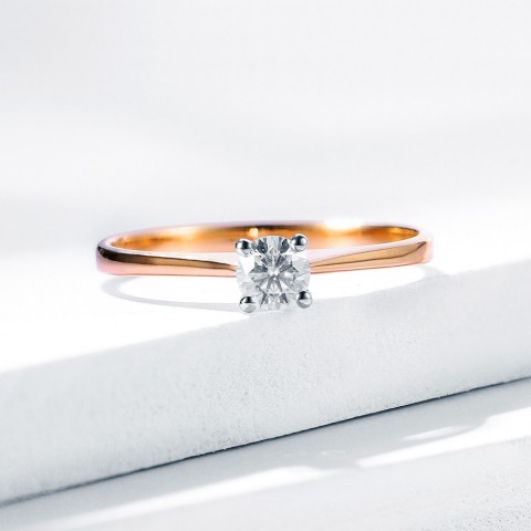 Kuololit Solitaire Moissanite Ring for Women, 10K Rose Gold, Bohemian Style Promise Gift