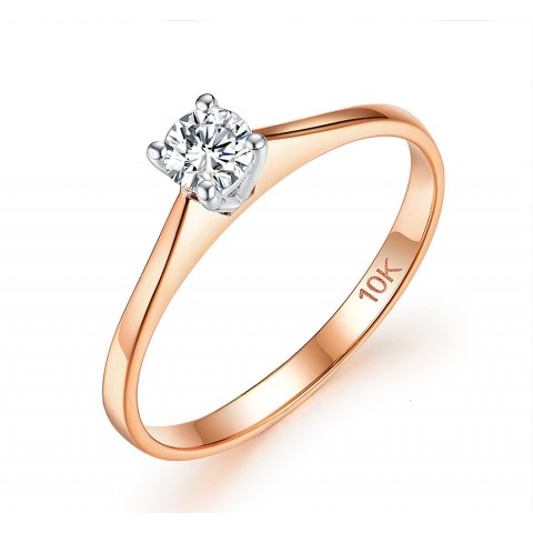 Kuololit Solitaire Moissanite Ring for Women, 10K Rose Gold, Bohemian Style Promise Gift