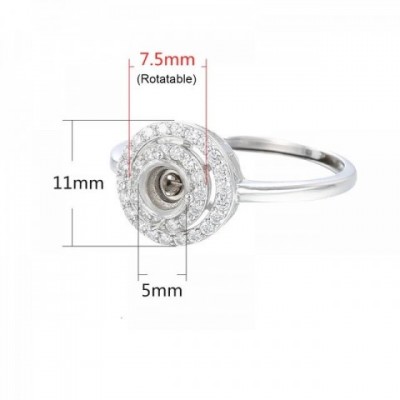 Jkeio 925 Sterling Silver Round Wedding Ring Blank - 5mm Platinum DIY Setting