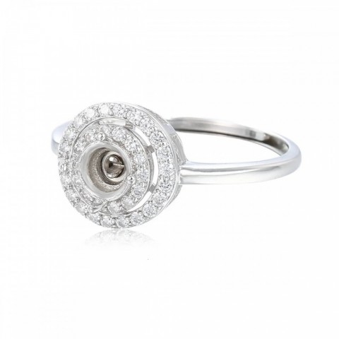 Jkeio 925 Sterling Silver Round Wedding Ring Blank - 5mm Platinum DIY Setting