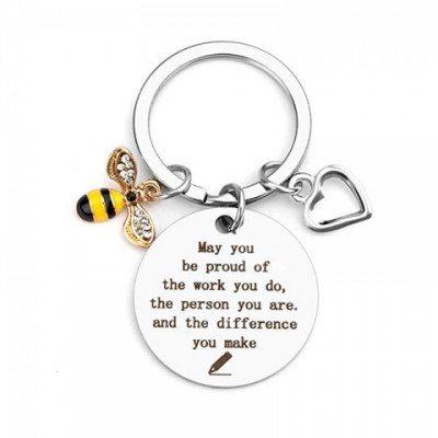 Little Bee Love Keychain in Black Copper for Men - Perfect Gift for Teachers and Mothers