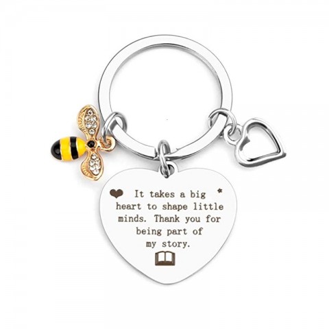 Little Bee Love Keychain in Black Copper for Men - Perfect Gift for Teachers and Mothers