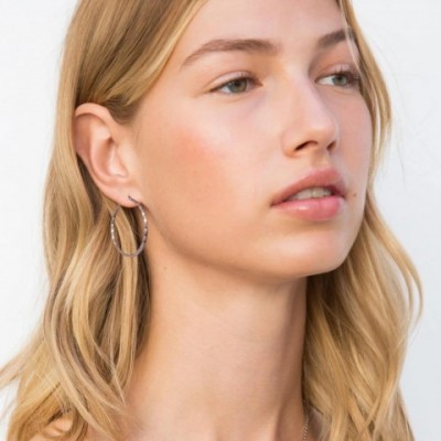 Stainless Steel Twisted Hoop Earrings for Women, Stylish Exaggerated 35mm Diameter, Elegant and Fashionable