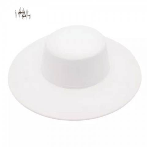 Autumn Winter Wool Felt Hat - Wide Brim Flat Top Women's French Style