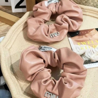 PU Leather Milk Tea Color Hair Loop - High-End Sensory Headwear for Women