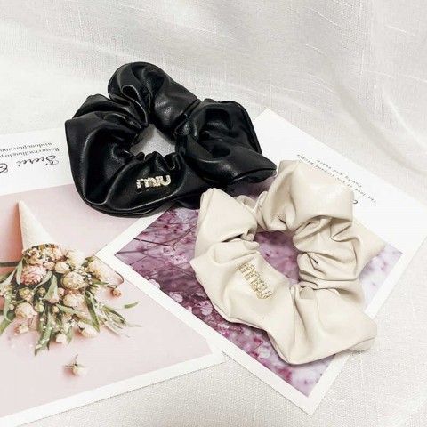 PU Leather Milk Tea Color Hair Loop - High-End Sensory Headwear for Women