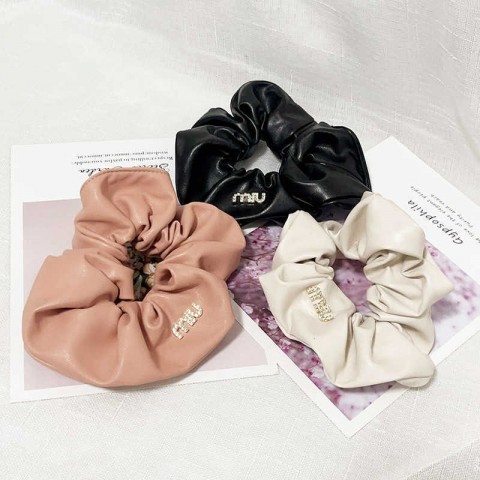 PU Leather Milk Tea Color Hair Loop - High-End Sensory Headwear for Women