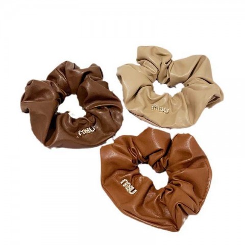 PU Leather Milk Tea Color Hair Loop - High-End Sensory Headwear for Women
