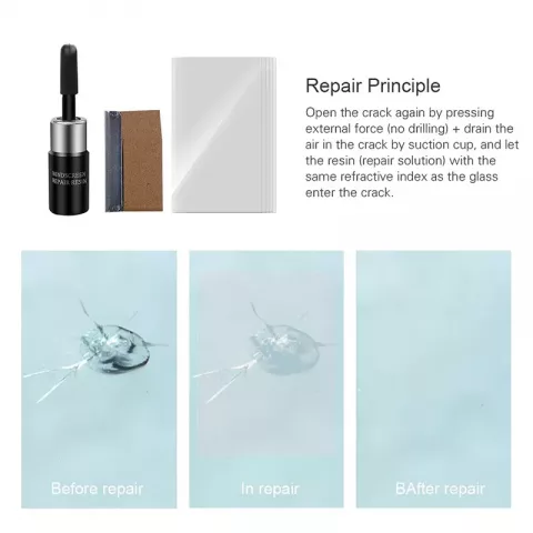 Car Windshield Repair Kit - DIY Glass Crack & Scratch Fix for Auto Windows