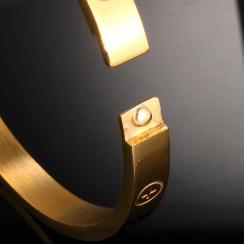 GD Women's 18K Rose Gold Bangle with Stainless Steel Cross - H241230