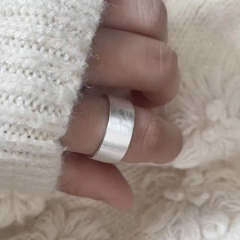 Sam Panda Women's 925 Sterling Silver Open Ring, Retro Handmade Gift Birtay XJ250327