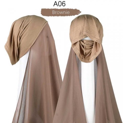 Instant Chiffon Hijab for Women - Heavy-Duty Faux Fur Gradient Headscarf