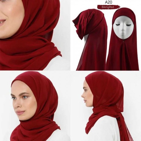 Instant Chiffon Hijab for Women - Heavy-Duty Faux Fur Gradient Headscarf
