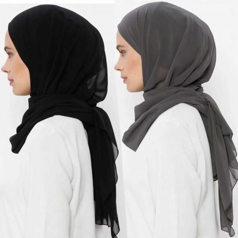 Instant Chiffon Hijab for Women - Heavy-Duty Faux Fur Gradient Headscarf