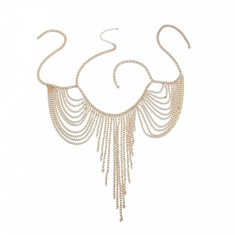 Elegant Multi-Layer Women's Metal Body Chain - Sexy Jewelry for Fashionistas