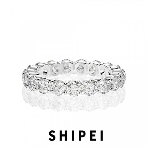 Shipei Bohemian Women's 925 Sterling Silver Solitaire Sapphire Ring for Wedding