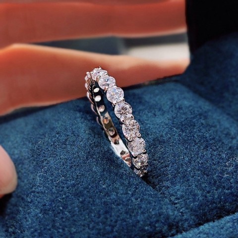Shipei Bohemian Women's 925 Sterling Silver Solitaire Sapphire Ring for Wedding