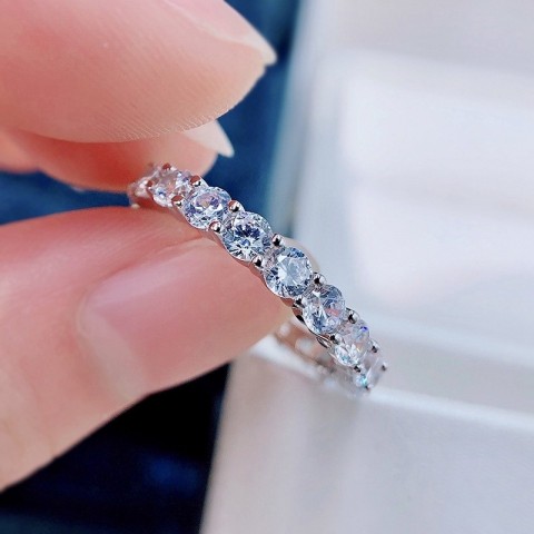 Shipei Bohemian Women's 925 Sterling Silver Solitaire Sapphire Ring for Wedding
