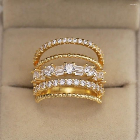 Luxury Punk Cluster Rings for Women