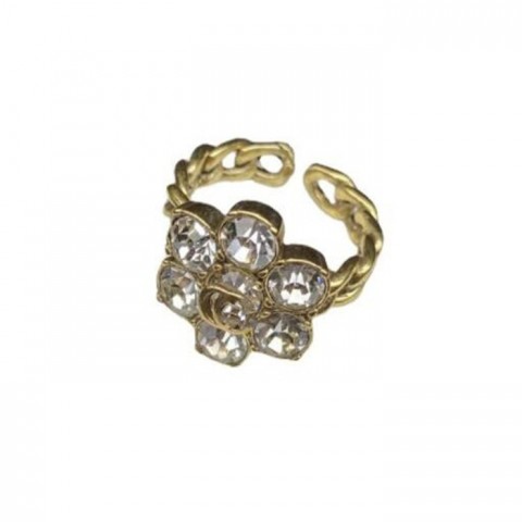 Retro Heart Pattern Brass Band Ring for Women