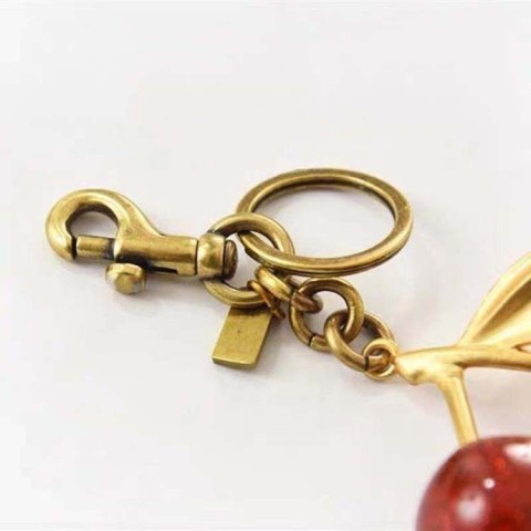 Luxury Designer Keychains & Lanyards - Unisex Stainless Steel Keyrings with White Charm