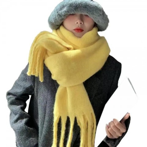 Luxury Women's Winter Scarf - Thick Tassel, Soft & Warm