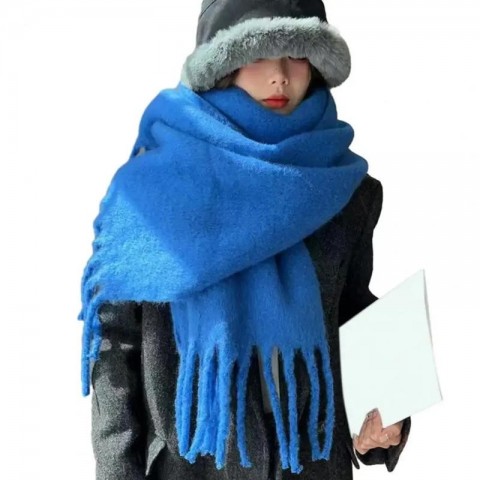 Luxury Women's Winter Scarf - Thick Tassel, Soft & Warm