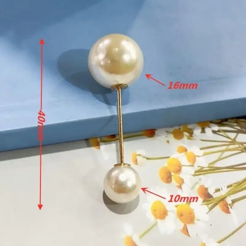 Womens Elegant Tight Waistband Pin Double Pearl Brooch Metal Lapel Cardigan 241210